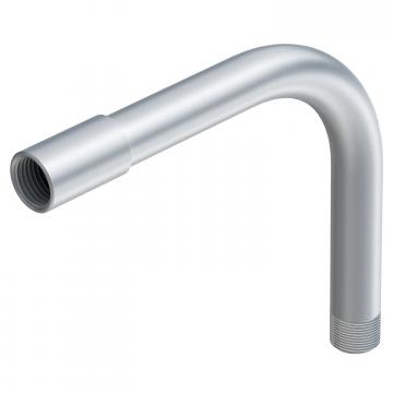 Aluminium pipe bend, with thread