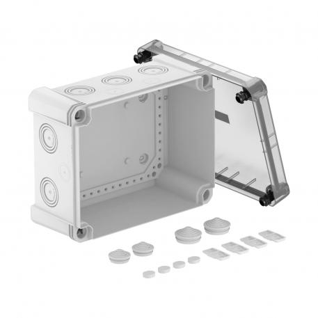 Junction box X 16 227x177x110 | 10 | IP67 | 10 x Ø25/32/40 | Grey / transparent