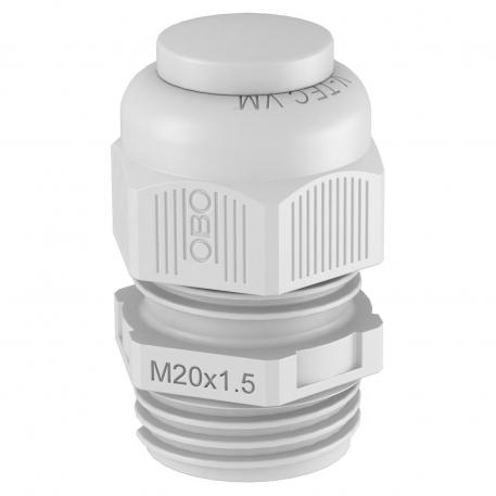 Cable gland, metric thread, with screw plug, light grey  |  | M20 x 1,5 | no | Light grey; RAL 7035