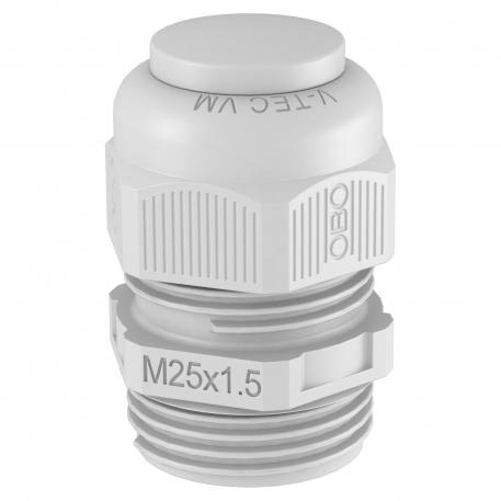 Cable gland, metric thread, with screw plug, light grey  |  | M25 x 1,5 | no | Light grey; RAL 7035