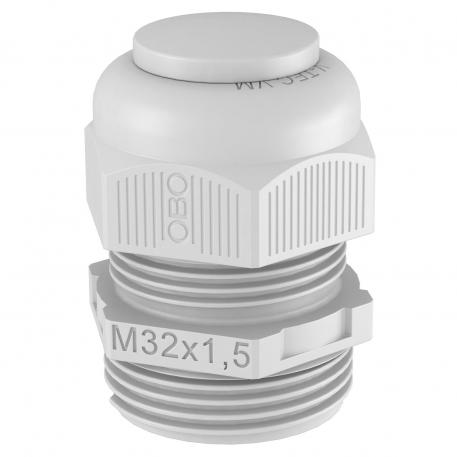 Cable gland, metric thread, with screw plug, light grey  |  | M32 x 1,5 | no | Light grey; RAL 7035