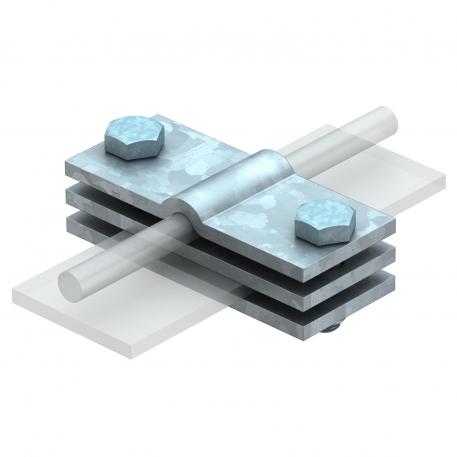 Earth connection terminal for round cable and flat conductor FT