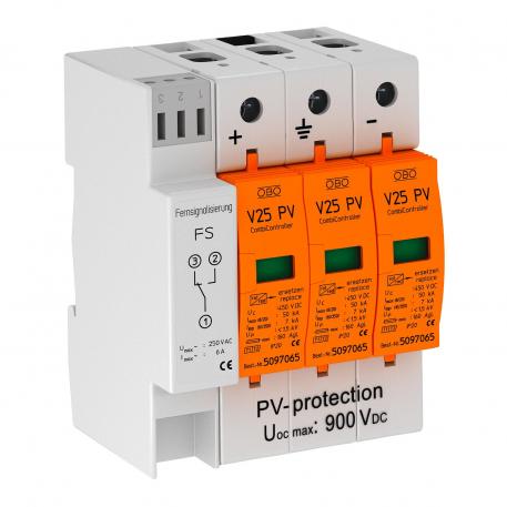 Päikeseenergiasüsteemi kombipiirik V25, 900 V DC signaalkontaktiga 3 | IP20