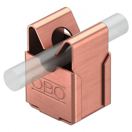 Cable bracket for Rd 8 mm, through-way Ø 5 mm, copper-plated 