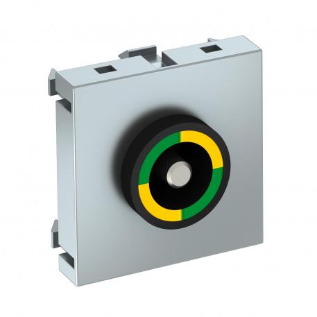 Equipotential bonding socket, 1 module, straight outlet, aluminium-painted Aluminium painted